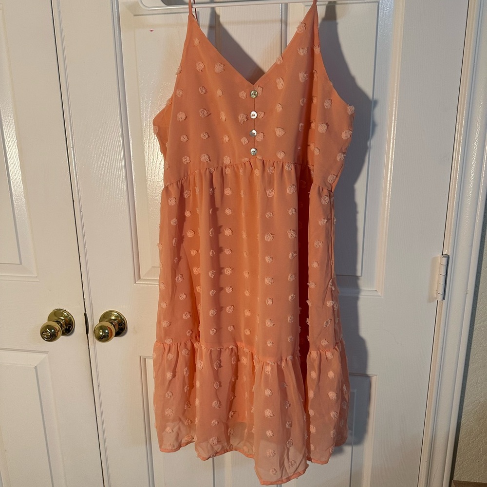 Peach Sleeveless Kids Dress